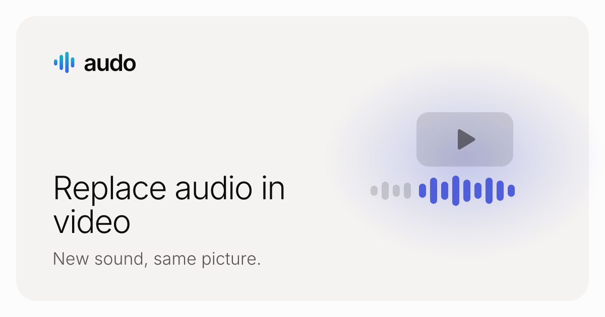 Add Audio to Video: Replace a Video's Sound Online · Audo